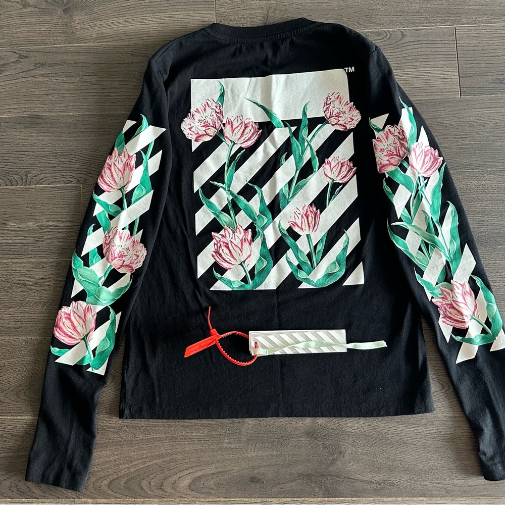 Off-White Diagonal Tulips Crewneck